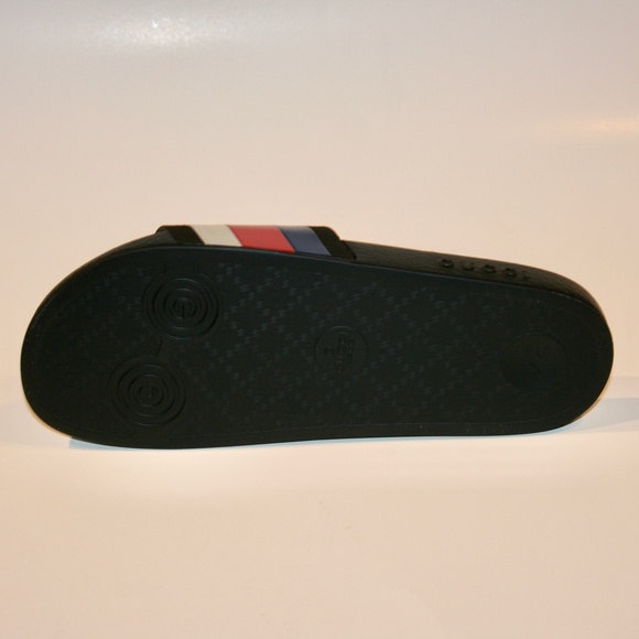 Gucci Men's Web Blue/Red/White Rubber Slides Shoes - Picture 4 of 5